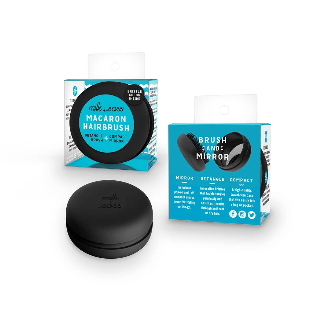 MACARON travel hairbrush black licorice