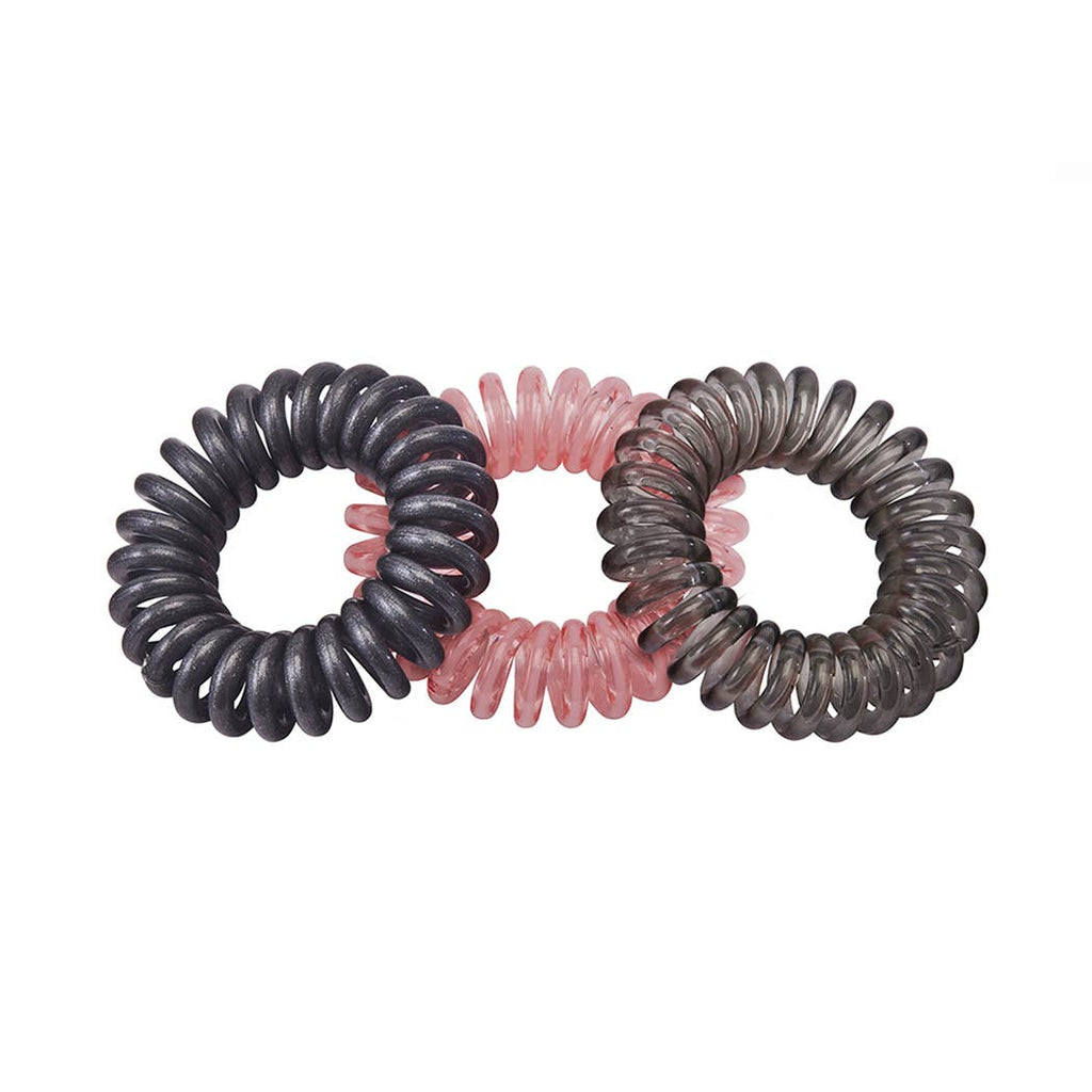 SUGAR TWISTS coil hair ties rose gray