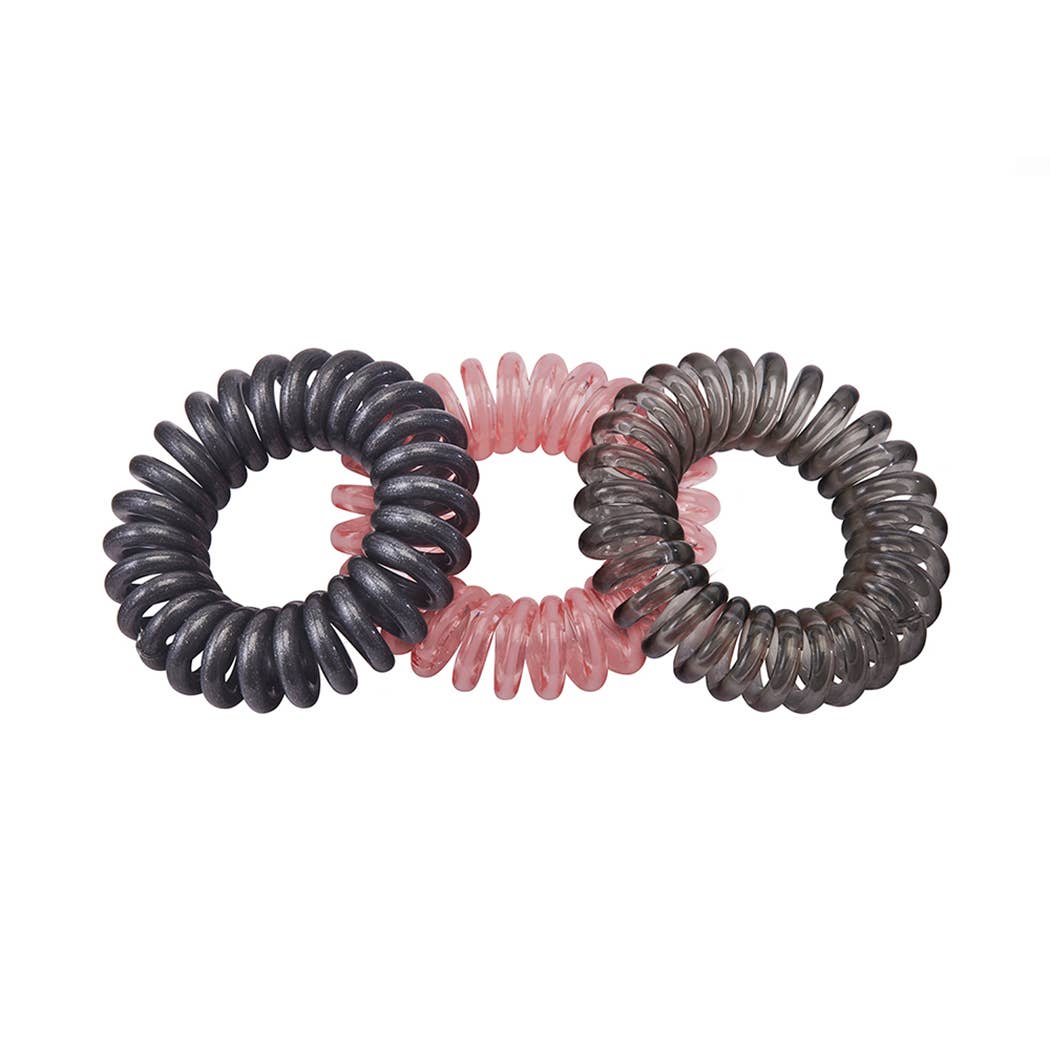SUGAR TWISTS coil hair ties rose gray