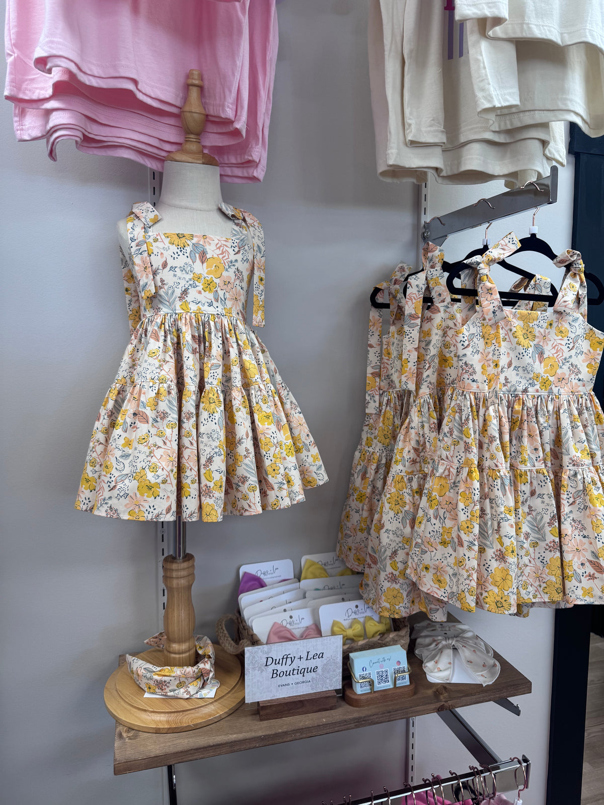 Retro Floral Shoulder Tie Dress