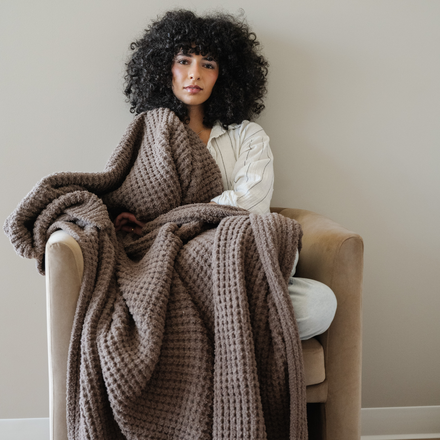 WAFFLE KNIT XL THROW BLANKETS