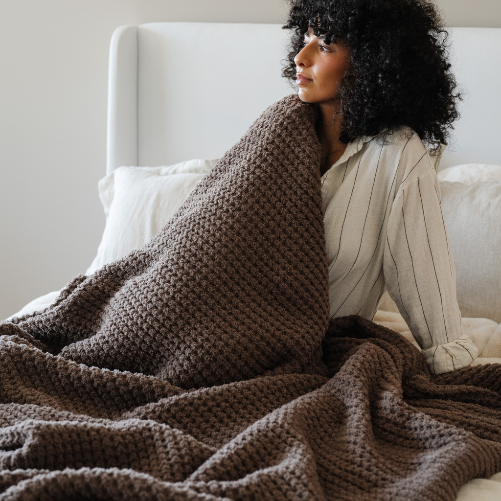 WAFFLE KNIT XL THROW BLANKETS