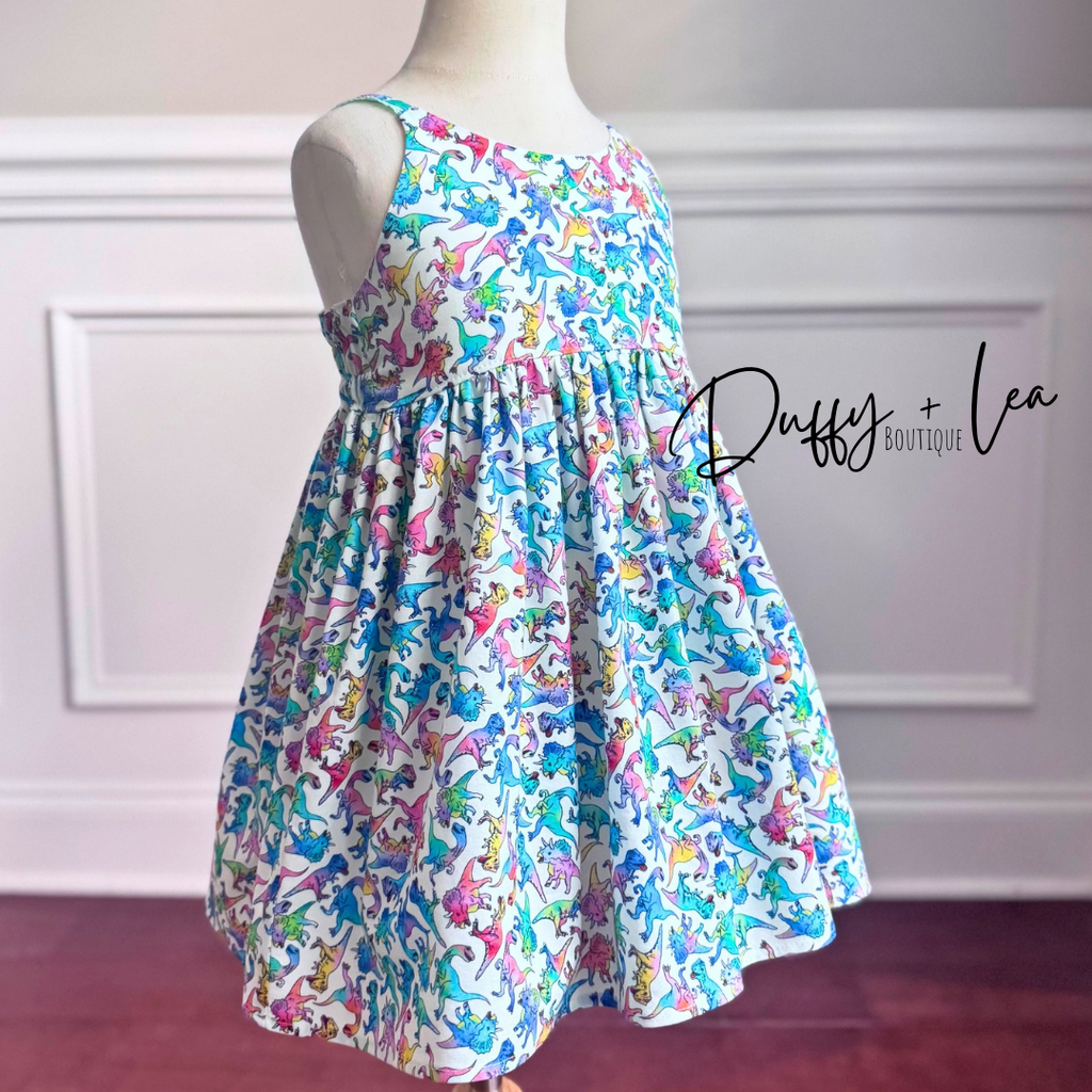 Rainbow Dinos Dress - Size 5
