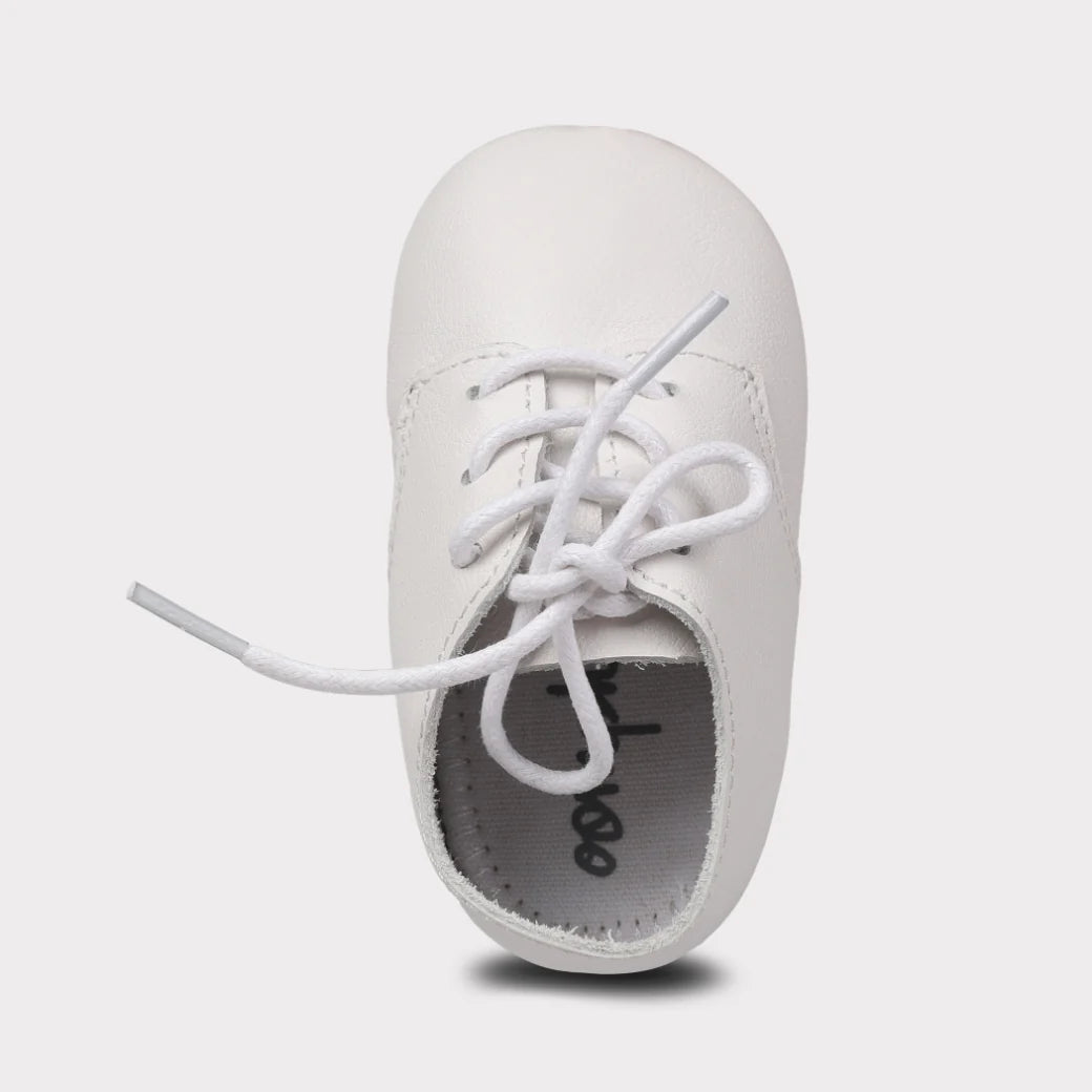 August Girls Crib Lace-Up Shoe