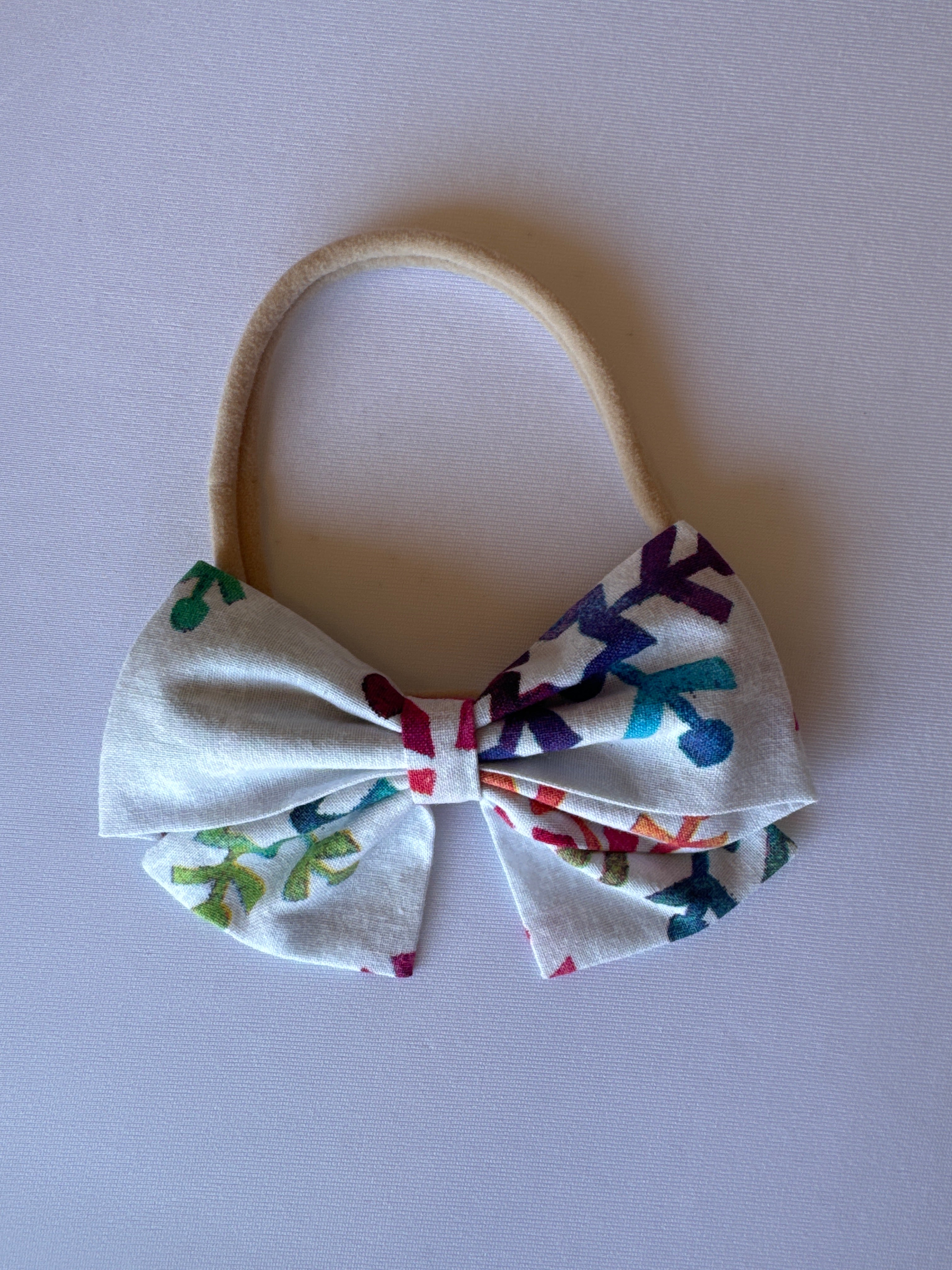 Large Handmade Fabric Hair Bow