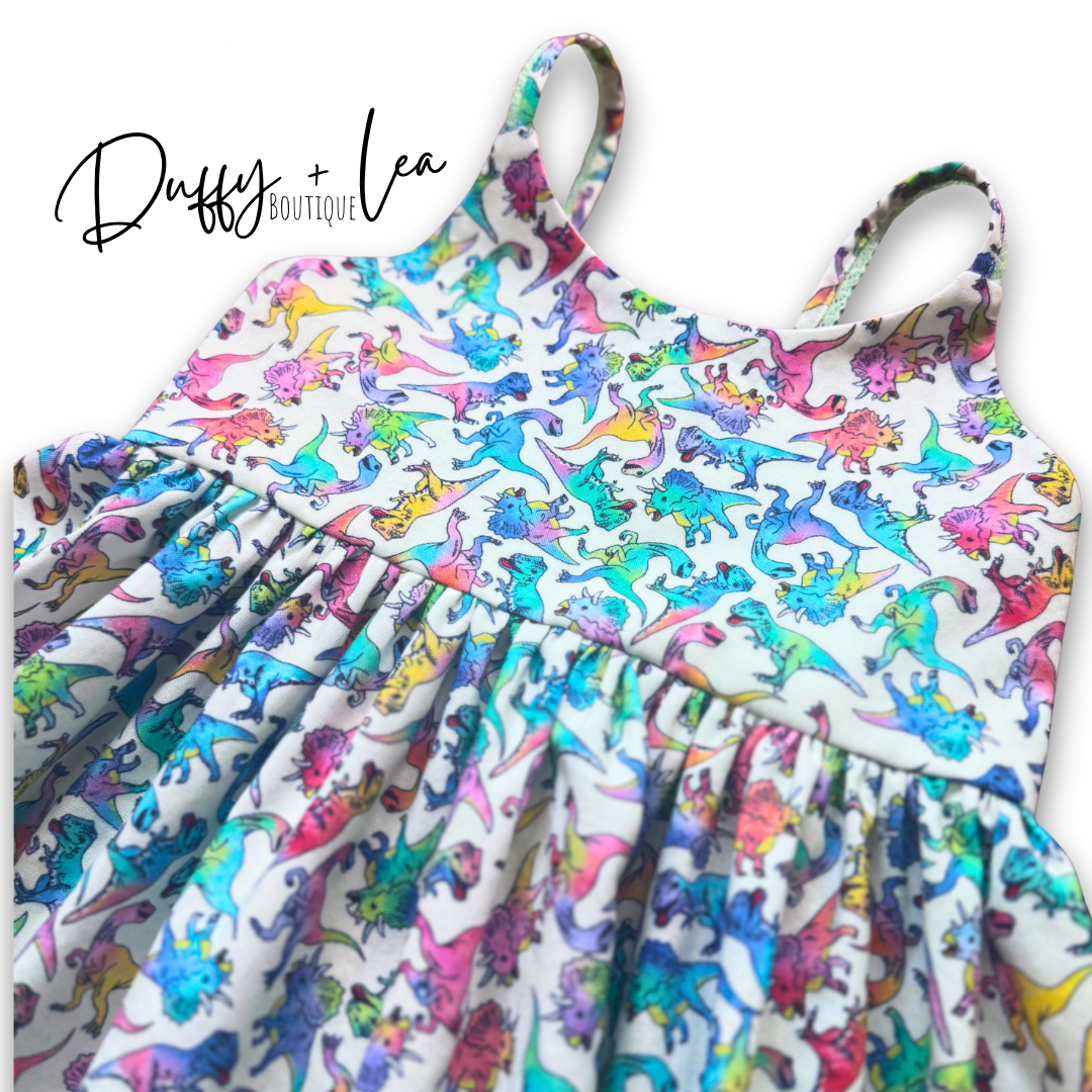 Rainbow Dinos Dress