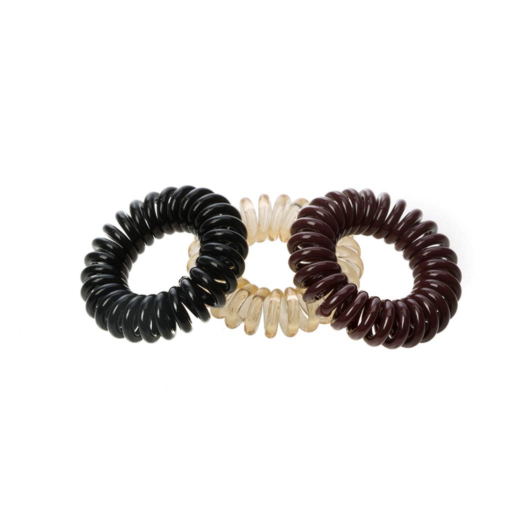 SUGAR TWISTS coil hair ties chocolate mocha