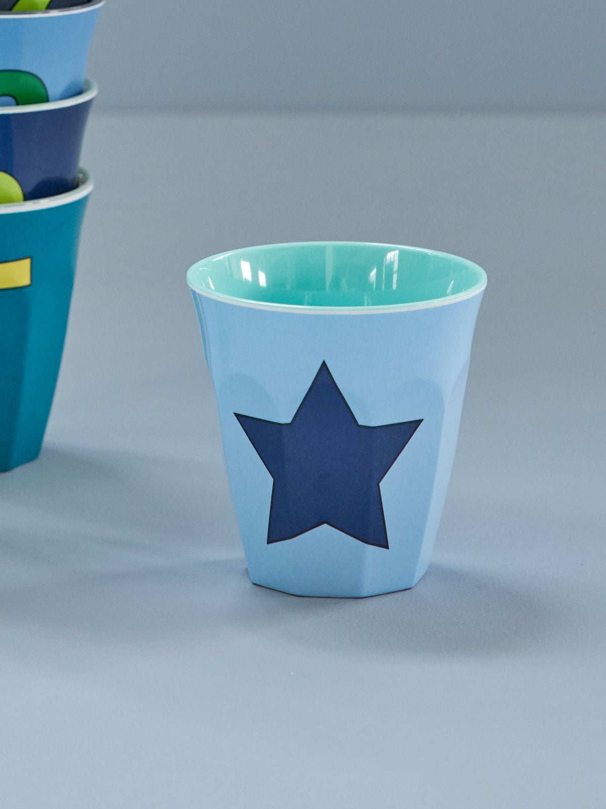 Medium Melamine Cup | Star in Soft Blue Print