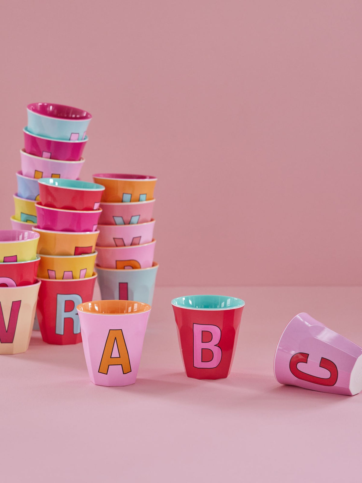 Melamine Cup - Medium with Alphabet in Pinkish Colors | Letter B