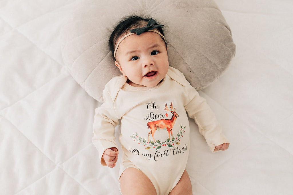 Oh Deer, It's My First Christmas Organic Baby Onesie®