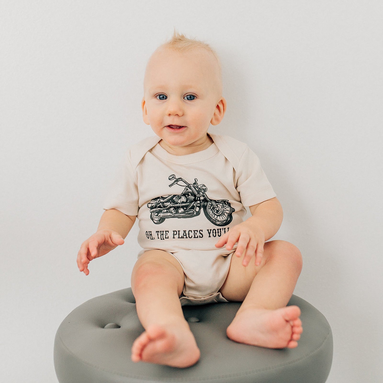 Oh The Places You'll Go Motorcycle Organic Baby Onesie®