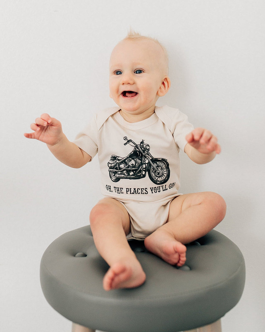 Oh The Places You'll Go Motorcycle Organic Baby Onesie®