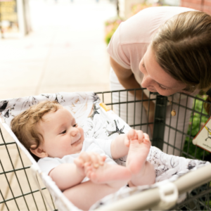 Baby Shopping Cart Hammock | Coming Up Roses Beautiful Floral Print