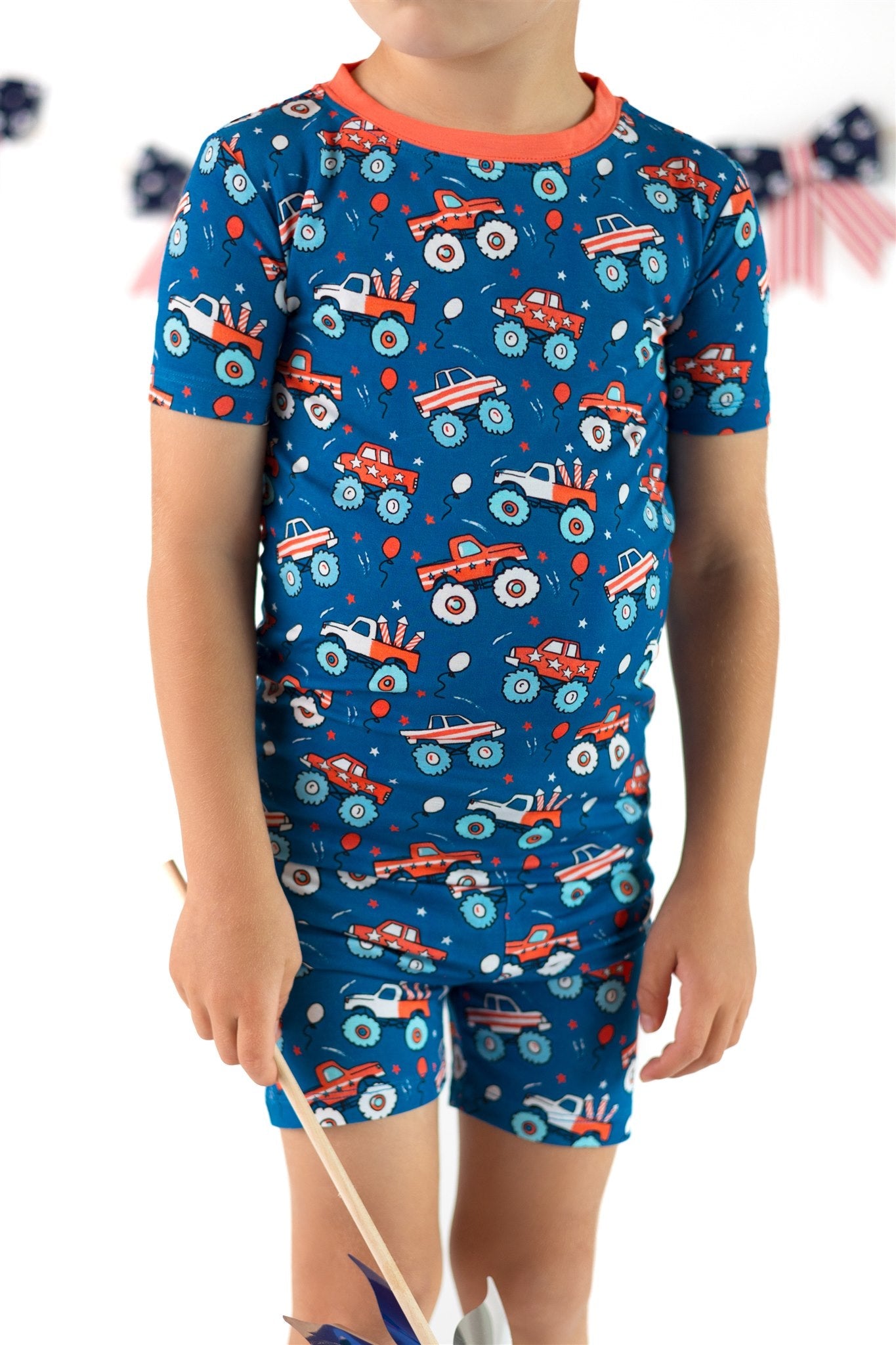Monster Trucks & Rockets | Two Piece Short Sleeve Pajama Set