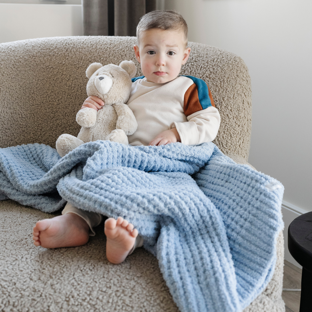 WAFFLE KNIT TODDLER BLANKETS