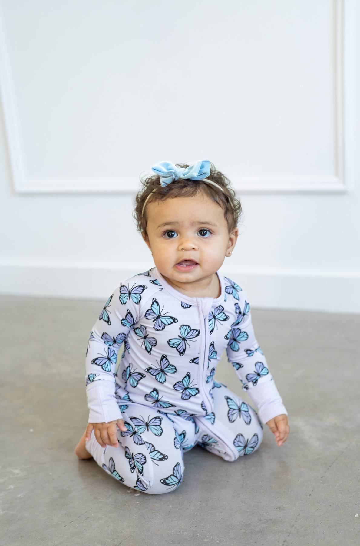 Purple Butterflies Zippy | Convertible Bamboo Zip-Up Romper PJ 🦋💜