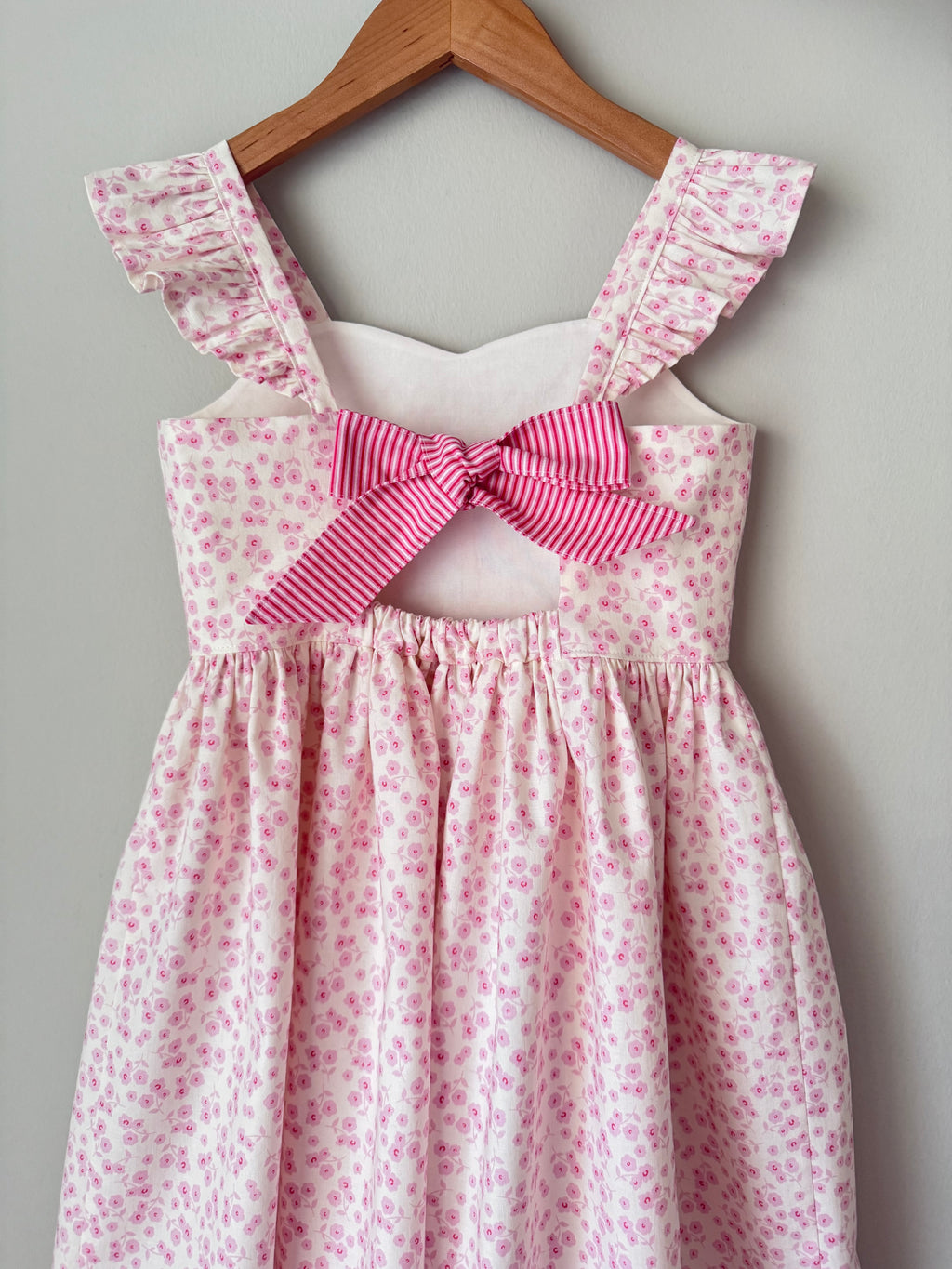 Pink Carnation Flutter Sleeve Dress