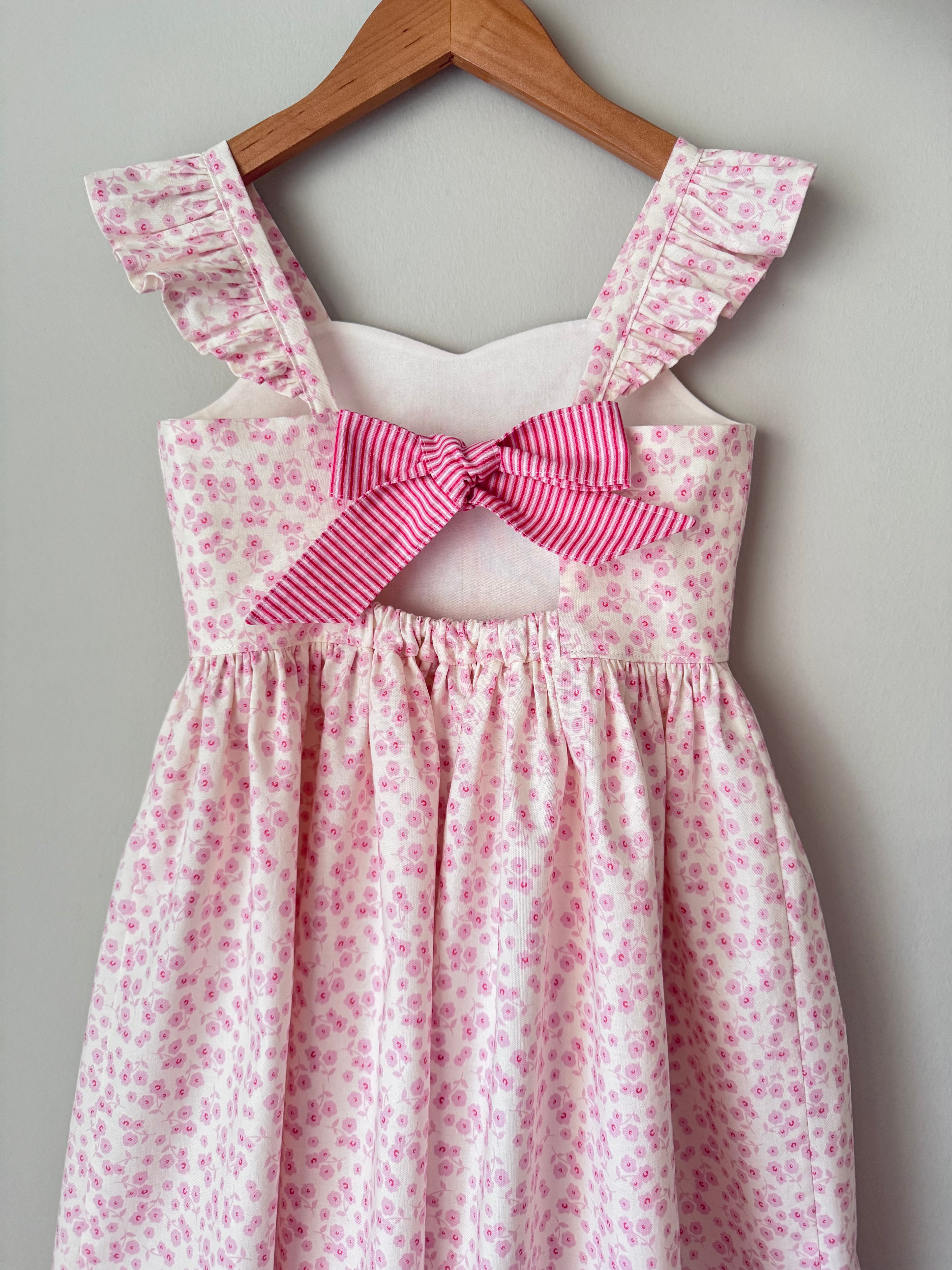 Pink Carnation Flutter Sleeve Dress