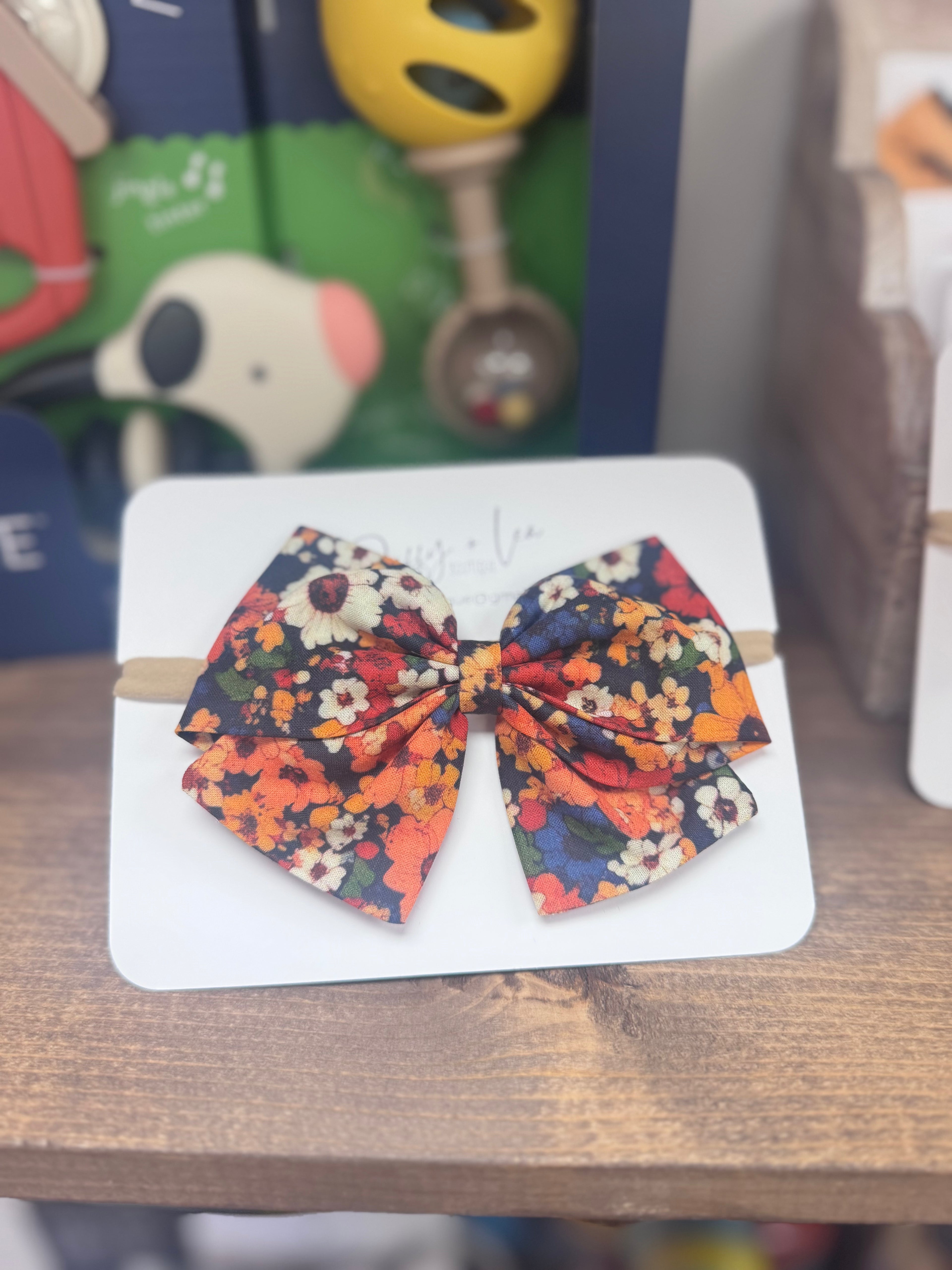 Large Handmade Fabric Hair Bow