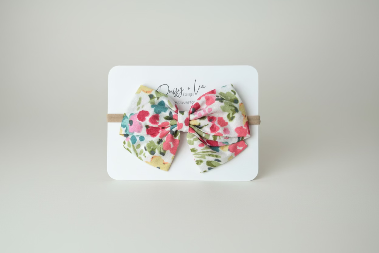 Large Handmade Fabric Hair Bow