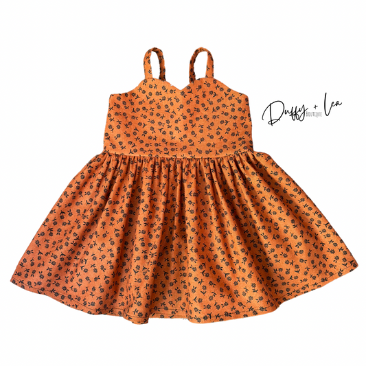 Rust Floral Infant Dress