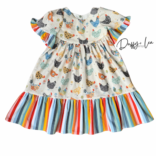 Just Us Rainbow Chickens Dress