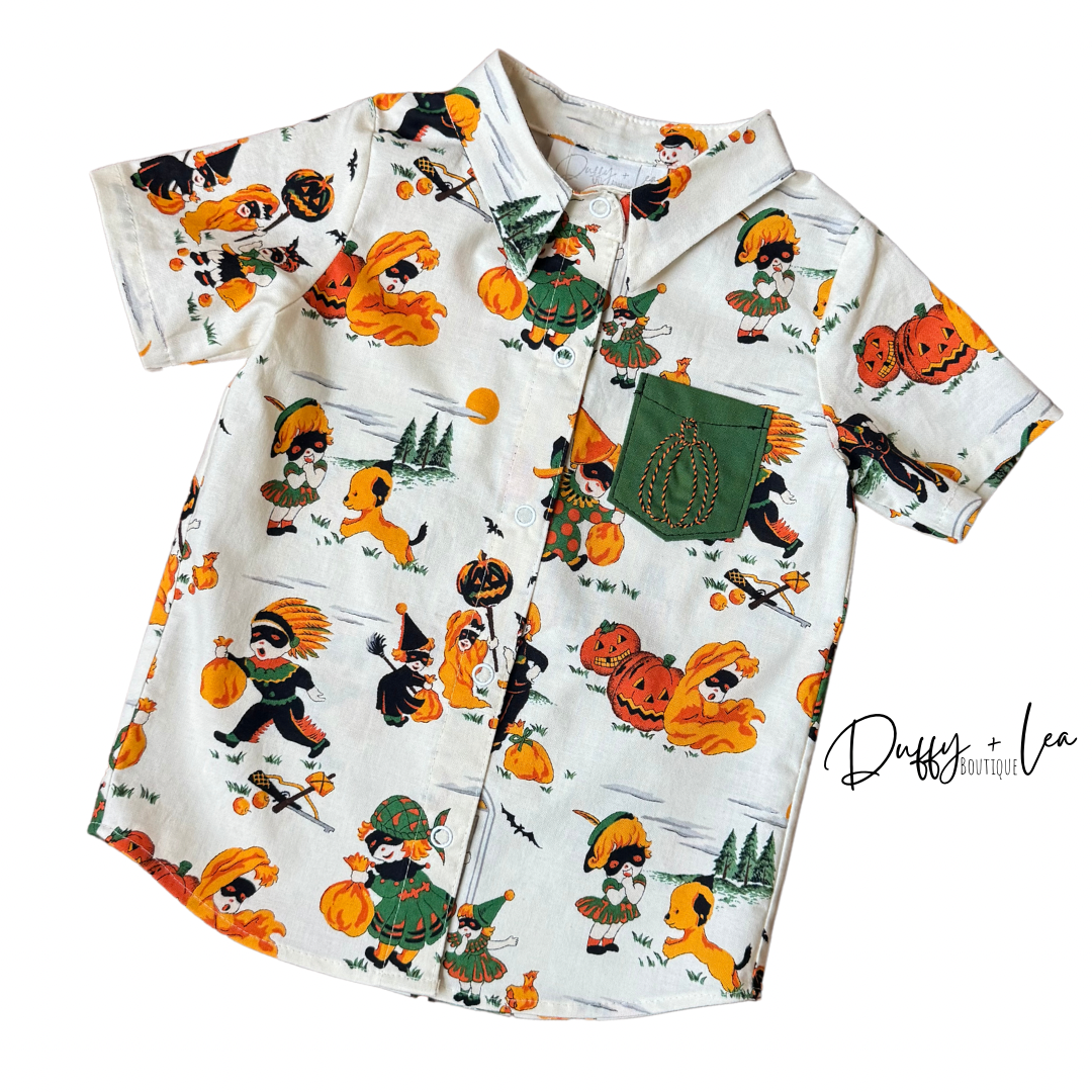 Trick or Treaters Snap Down Shirt - 2T