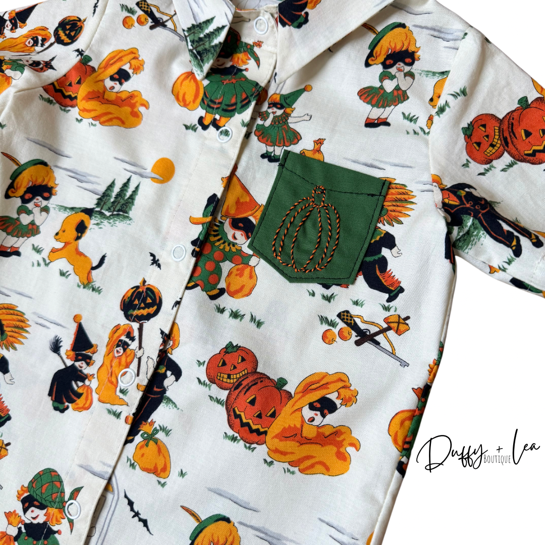 Trick or Treaters Snap Down Shirt - 2T