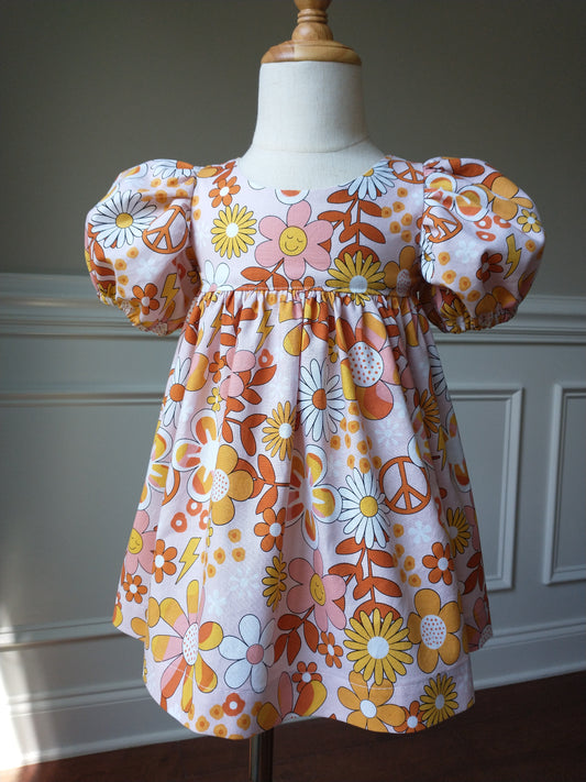 Groovy Puff Sleeve Dress