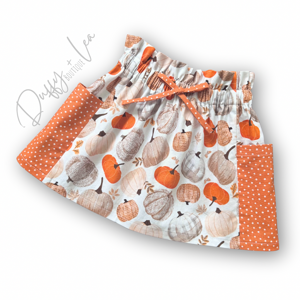 Textured Pumpkins Paper Bag Skirt