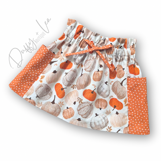 Textured Pumpkins Paper Bag Skirt