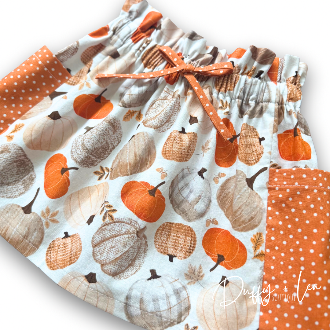 Textured Pumpkins Paper Bag Skirt