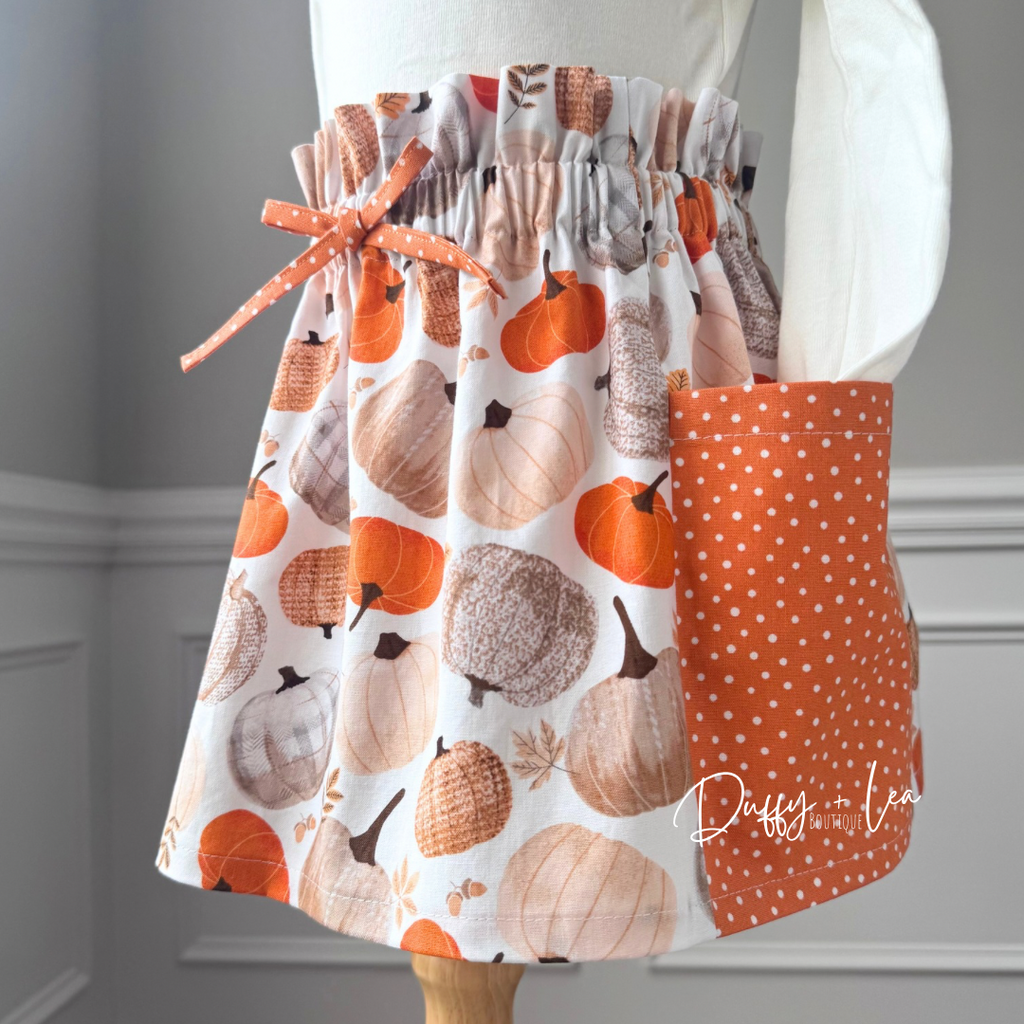 Textured Pumpkins Paper Bag Skirt