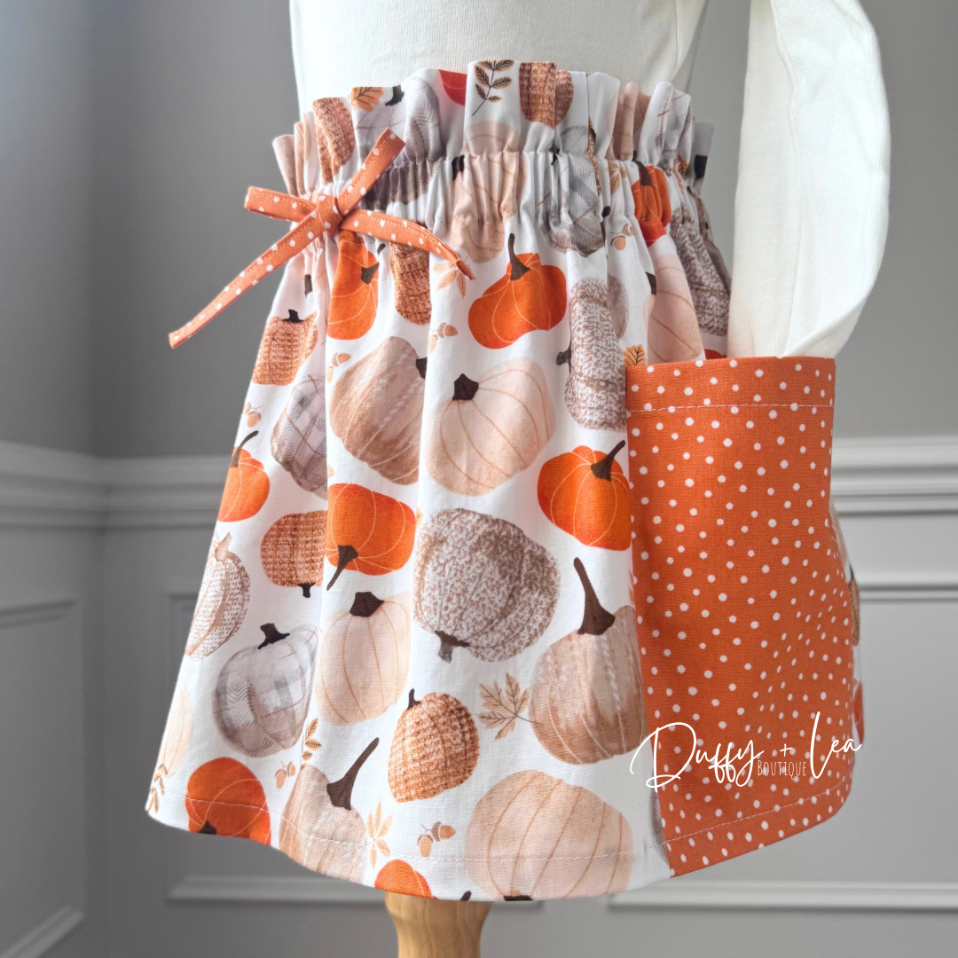 Textured Pumpkins Paper Bag Skirt
