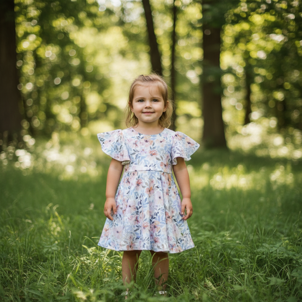 Pastel Fall Floral Twirly Dress