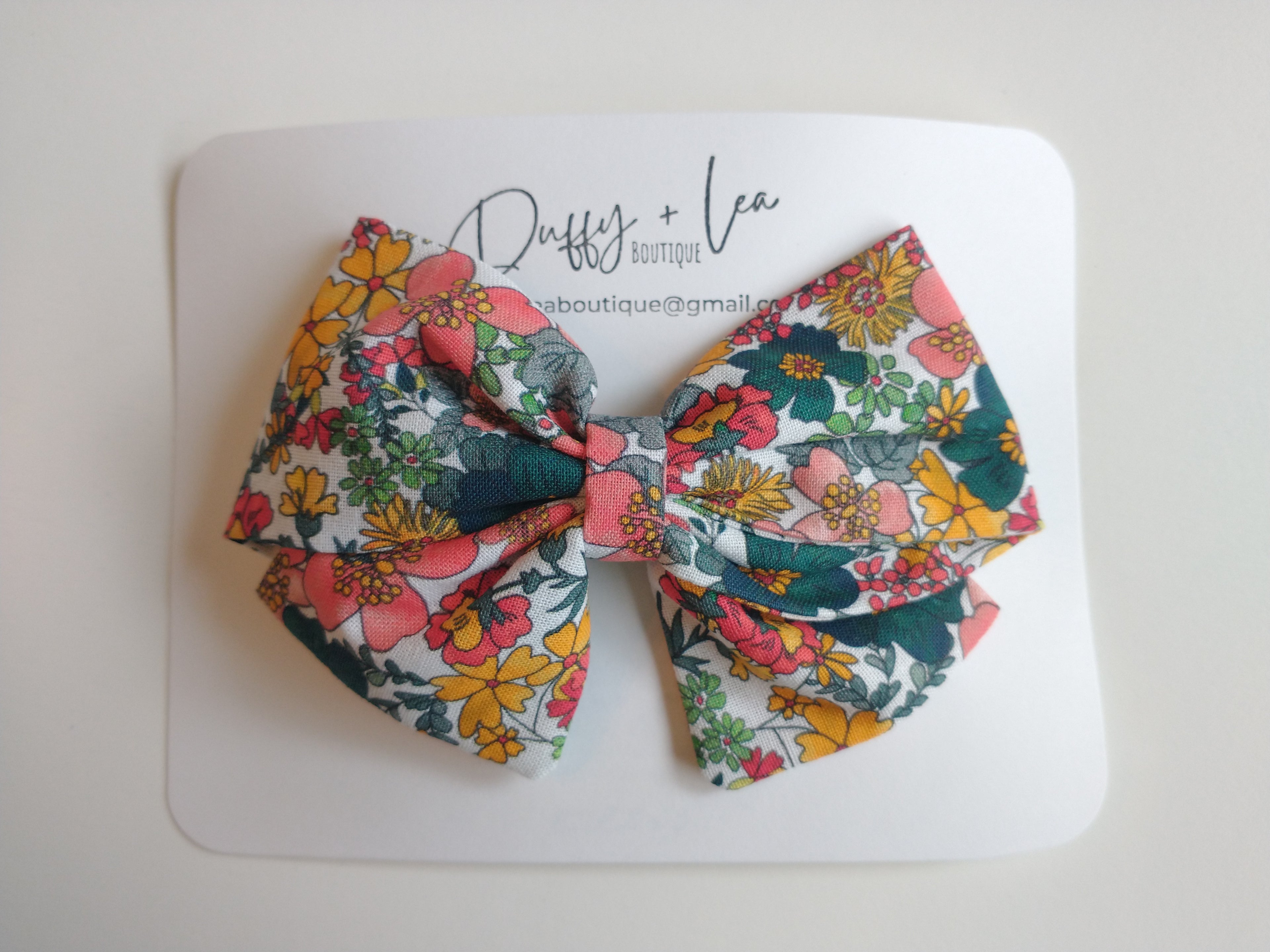 Large Handmade Fabric Hair Bow