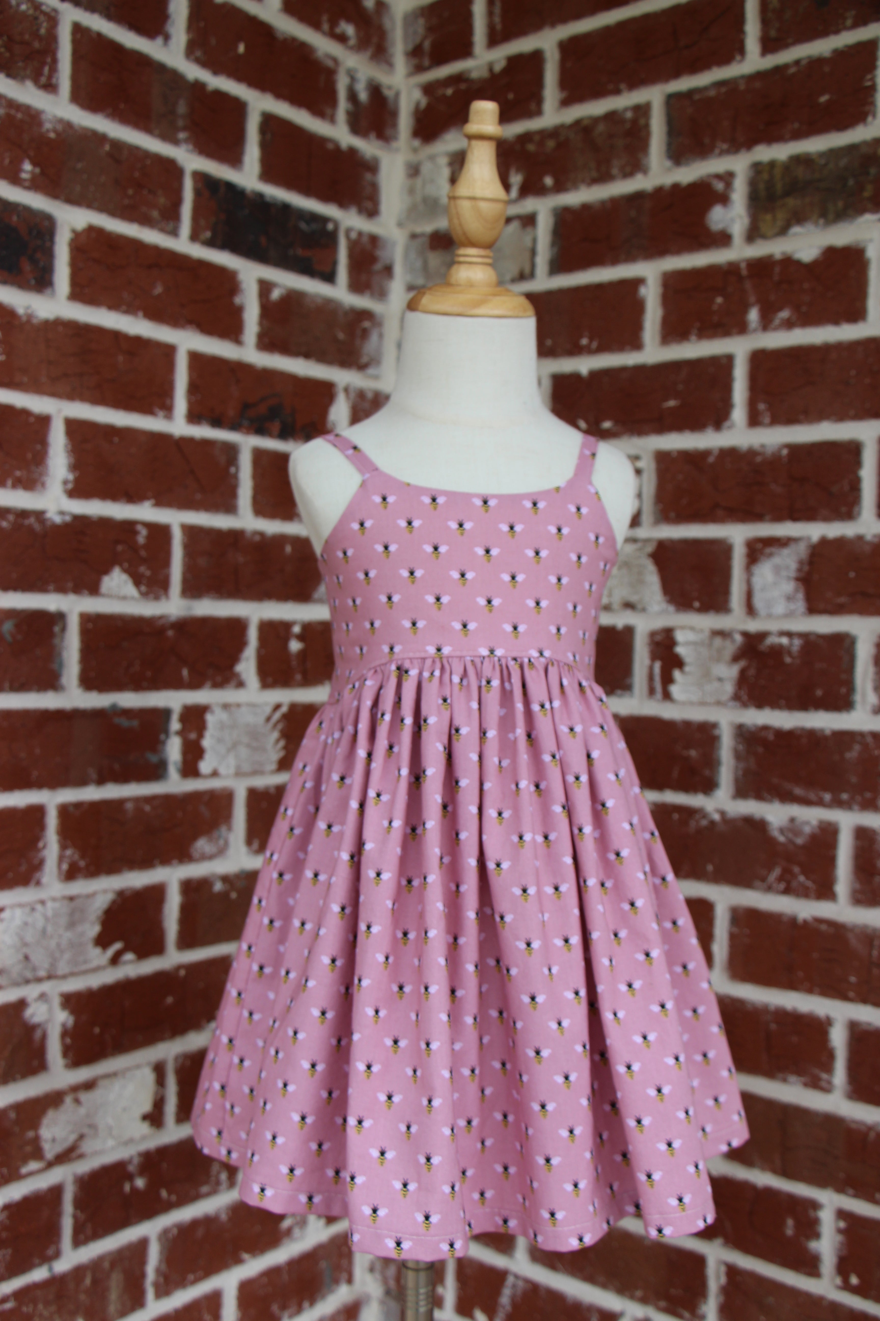 Pink Bees Girls Dress