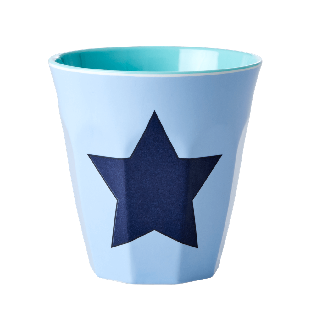 Medium Melamine Cup | Star in Soft Blue Print