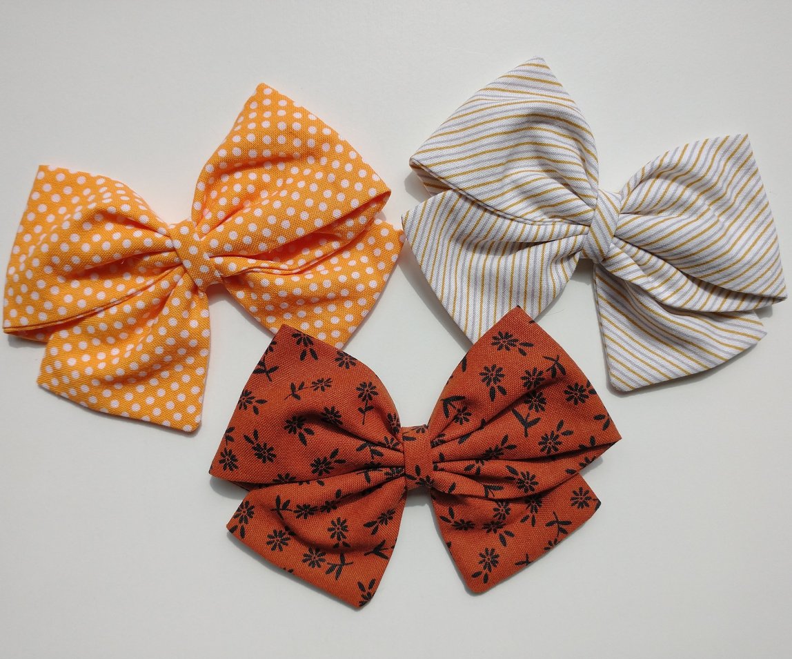 Large Handmade Fabric Hair Bow