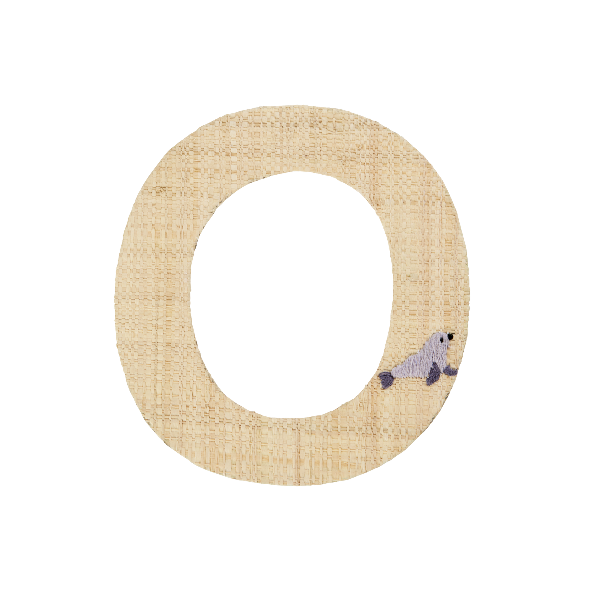 One Raffia Letter Sticker | Boy - O