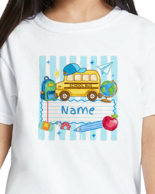 *Preorder - Boy Custom Name School Bus - Youth Tee