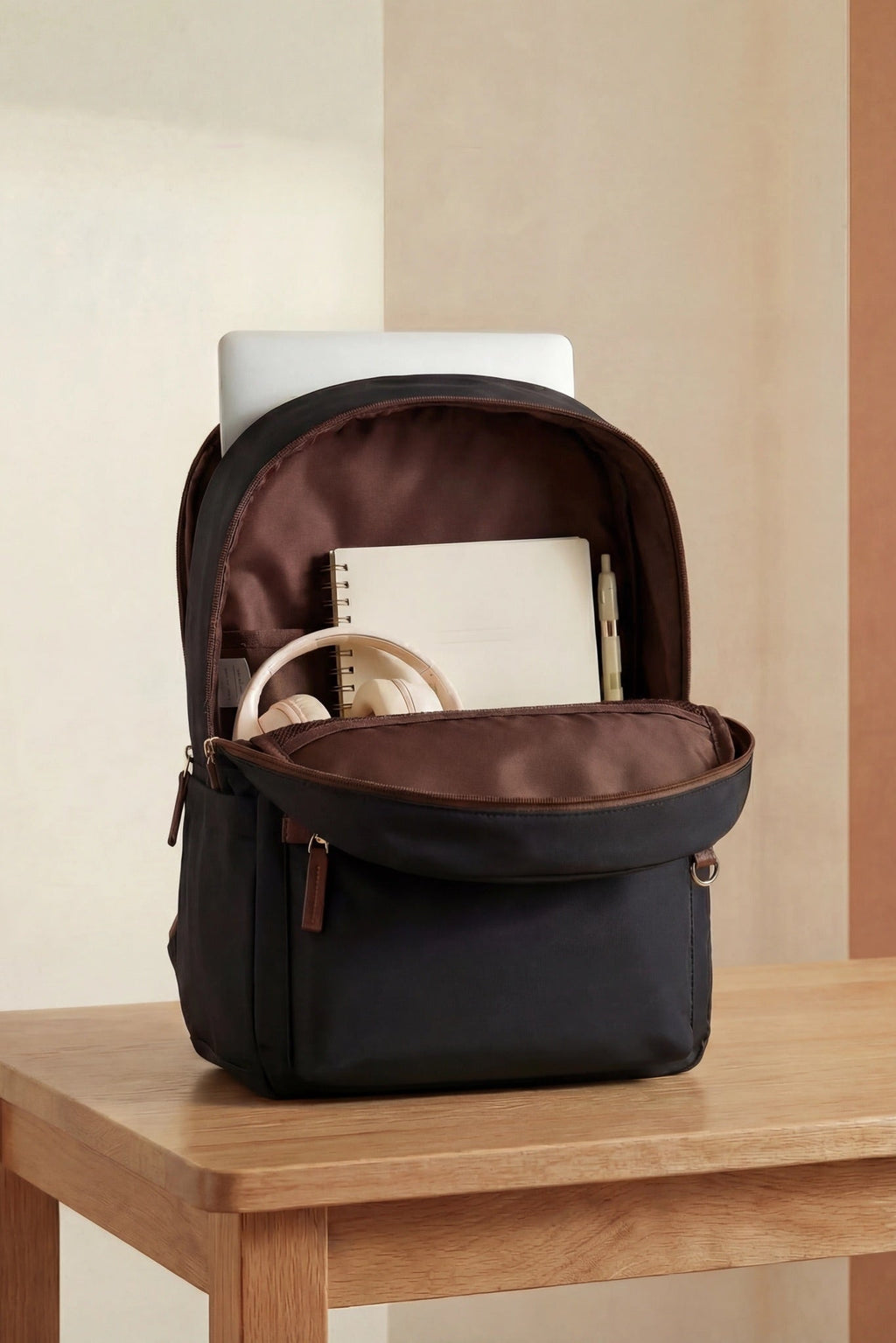 The Daily Backpack Black/Brown