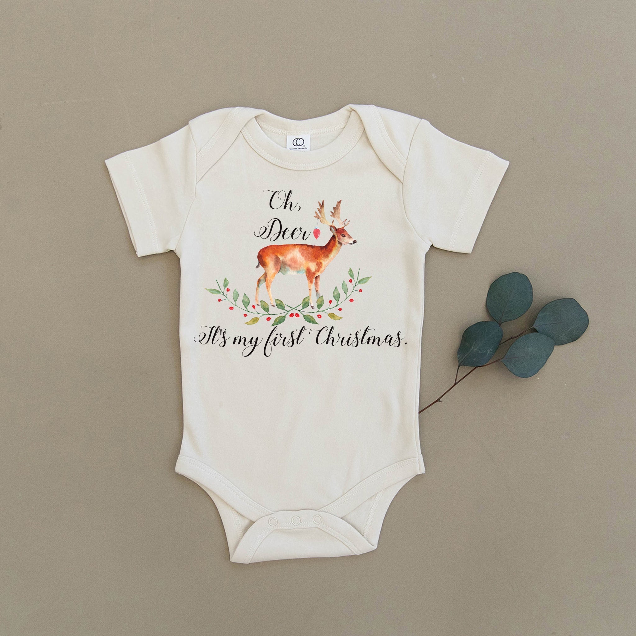 Oh Deer, It's My First Christmas Organic Baby Onesie®