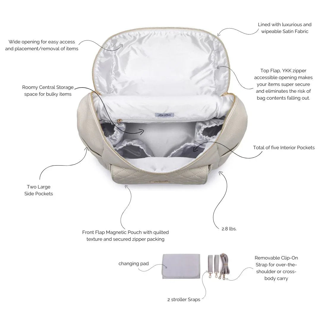 Signature Diaper Bag Pearl White