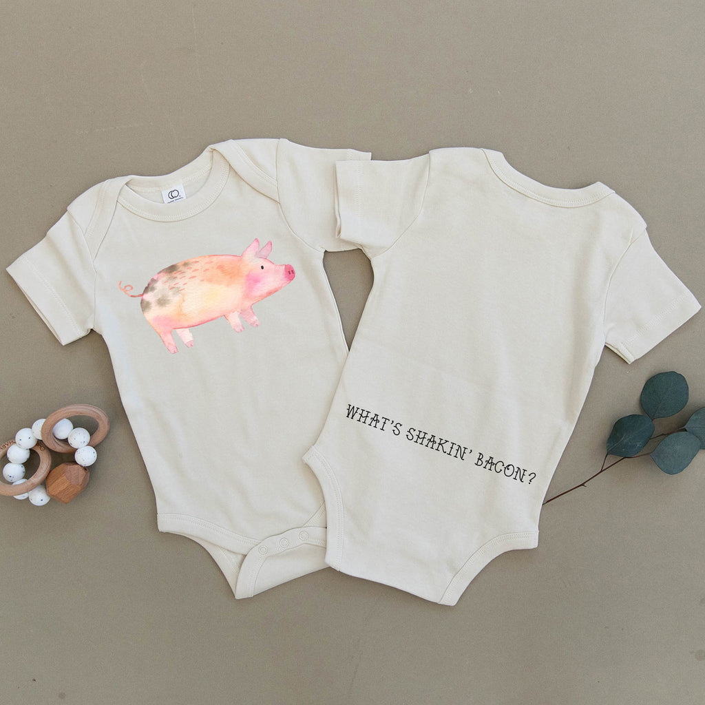 What's Shakin' Bacon Pig Organic Baby Onesie®