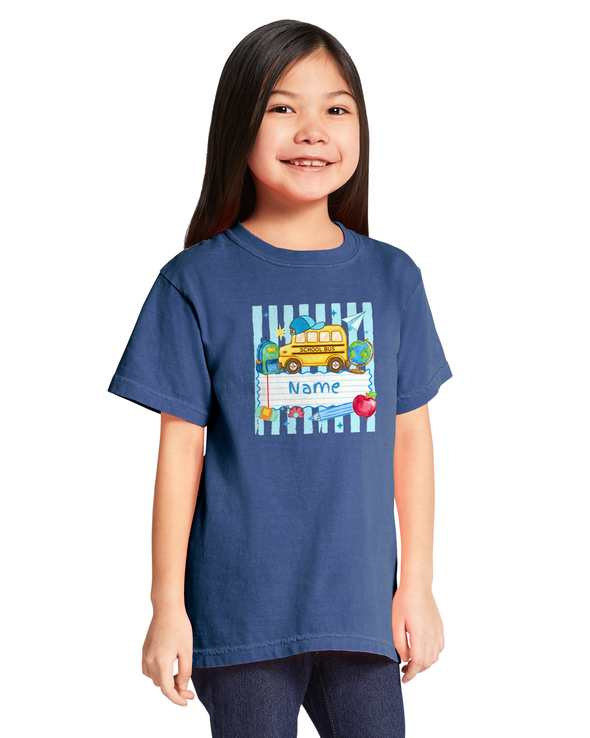 *Preorder - Boy Custom Name School Bus - Youth Tee