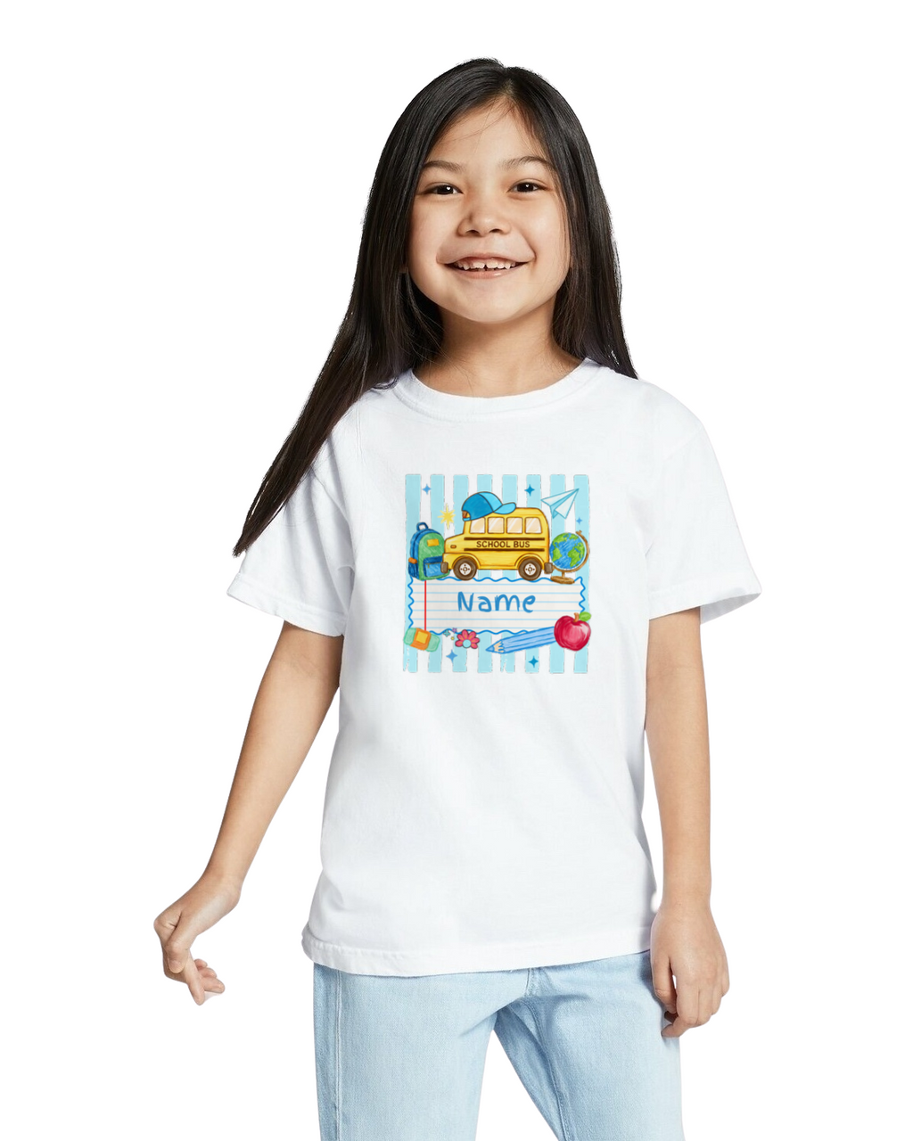*Preorder - Boy Custom Name School Bus - Youth Tee