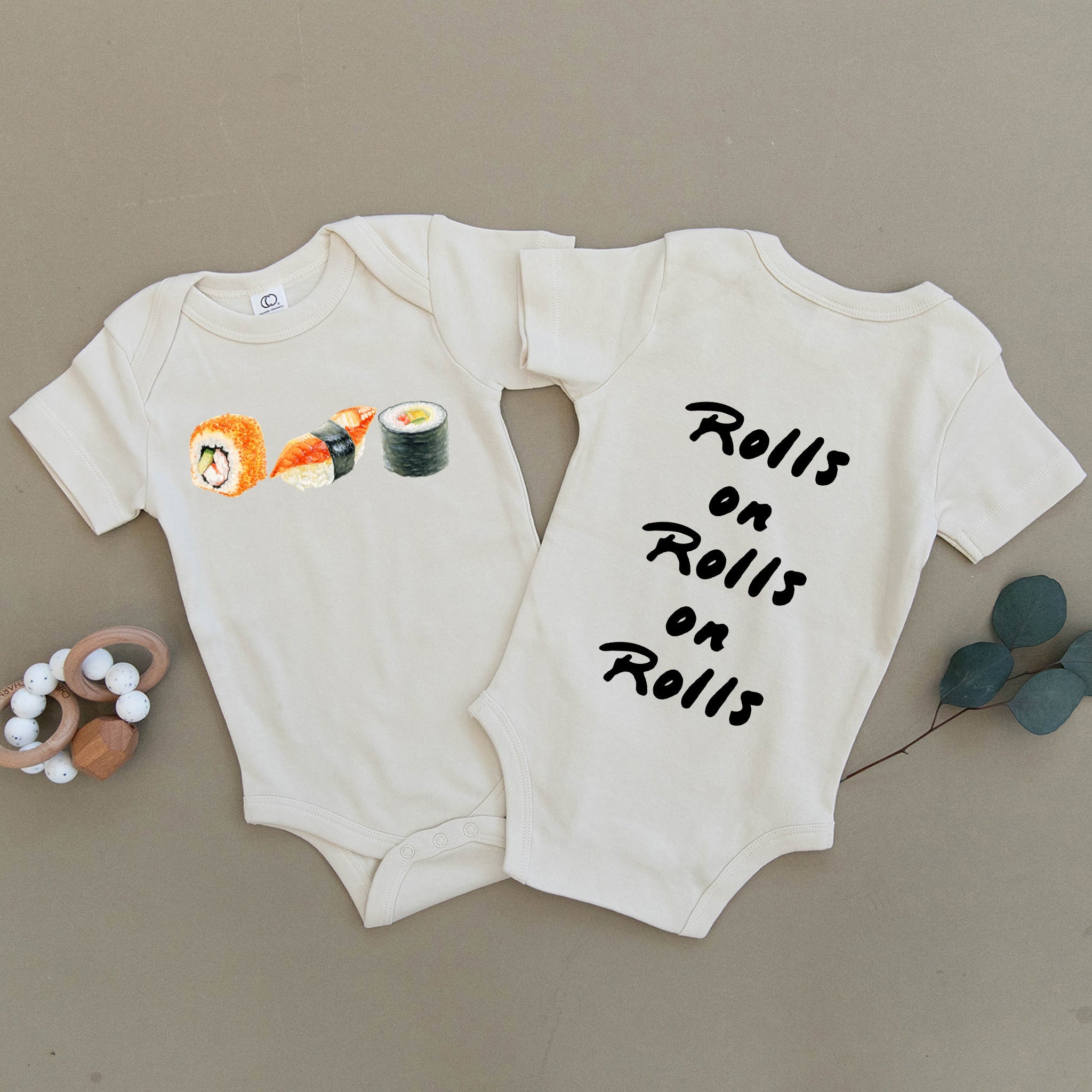Sushi Rolls on Rolls on Rolls Organic Baby Onesie®